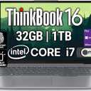 Lenovo ThinkBook 16 G6 Business Laptop, 16" FHD+, Intel 10 Core i7-1355U, 32GB DDR5, 1TB NVMe, WiFi 6 + BT, Backlit KB, Fingerprint, HD Webcam, Win 11 Pro