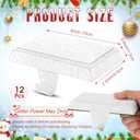 Huwena Metal Christmas Stocking Holders Shiny Mantel Heavy Duty Stocking Hooks Glitter Hanging Hangers Christmas Ornaments for Fireplace Window Mantle Table Decoration(Stylish,White,4 Pcs)