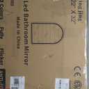 Arched LED Bathroom Mirror, 22"x32" Gold Aluminum Frame Bathroom Mirror with Lights, Lighted Vanity Mirror for Wall, Anti-Fog, Stepless Dimmable, 3 Color Temperature Vanity Mirror