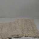 H.VERSAILTEX Ivory Bath Mat Bath Rugs, Extra Thick Striped Bath Rugs for Bathroom 2 Piece Bathroom Set, Anti-Slip Soft Plush Chenille Shaggy Mat Water Absorbent (Ivory, 20" x 32"/17" x 24")