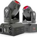 SHEHDS 10W Moving Head Lights, RGBW 4in1, Beam/Strobe Mini Stage Lights Professional, 11/13 DMX Channels, Sound Activated for Disco Club Party Dance Wedding Bar - 2 Pack