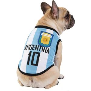 2026 World Cup Shirt for Dog, Soccer Jersey Pet Costume, Dog Jerseys for Small Medium Large Dogs, Football Shirt for Pets Blue Large