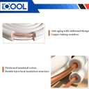 ICOOL 25 Ft. Mini Split Line Set, 1/4" & 3/8" O.D. Twin Copper Pipes, 3/8" Thickened PE Insulated Coil Copper Line with Nuts for Air Conditioner HVAC Refrigeration and Heating, without Fittings