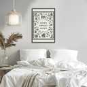 Trendy Home Sweet Home Botanical Poster Vintage Minimalist Wall Art Retro Green Plants Canvas Painting Floral Picture Print for Bedroom Living Room Kitchen Office Decor 12x18inch Black Aluminum Frame