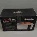 Mueller UltraToast Full Stainless Steel Toaster 4 Slice, Long Extra-Wide Slots for Bagels and Waffles, 6 Browning Levels, LED Display, Cancel/Defrost/Reheat Functions & Removable Tray, Kitchen Gadgets