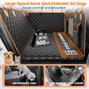 Dog Seat Cover for Back Seat Hard Bottom,Holds 500 lbs,Waterproof Dog Car Seat Cover for Back Seat Extender,Scratch-Proof Pet Hammock for Car,SUV,Truck - with Mesh Window & Storage,Black