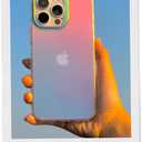 LONLI Hue - For iPhone 14 Pro Case - Fluorescent Coloful Holographic Iridescent Phone Case - [360 Shock-Absorbent Bumper] - Cute, Unique and Aesthetic Phone Cover for Women and Girls