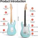 MOSEN 39" Electric Guitar Set, HSS Coil Split, w/Amp, Bag, Capo, Ice Blue