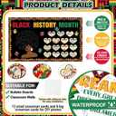 214 Pcs Black History Month Bulletin Board Decorations Black History Month Bulletin Board Border Letter Hand Portraits for Classroom African American Celebration Valentine's Day Decor Supplies