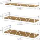 Amaoot Floating Shelves Set of 3, Home Wood Wall Shelf, Farmhouse Shelf for Bedroom, Wall Mounted Floating Shelf for Living Room, Bedroom, Bathroom, Kitchen, Office (White)