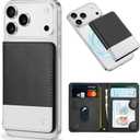 TUCCH for Magsafe Card Holder with Clear ID Window, Fit 6 Cards, RFID Blocking PU Leather Men Women Magnetic Phone Wallet for iPhone 17/16/15/14/13/12/Plus/Air/Pro/Pro Max Series, Black & White