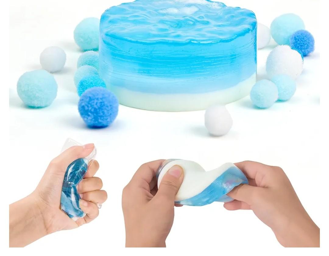 Taba Squishy Fidget Toys, Ice Cube Taba Squishy Toys for Adults and Kids, Stress Cube Squeeze Toys, Stress Relief Sensory Toys for Party Favors, Soft Ice Cube Stress Balls for Girls Boys (Square)