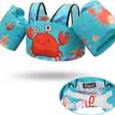 Toddler Floaties Kids Swim Vest for 22-66 Pounds Boys-Girls Water Wings Kids Pool Floaties for 2-6 Years Old Child Swim Learning Trainning (Green-Crab)