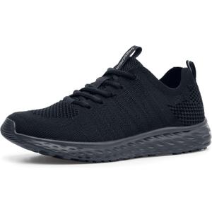 Shoes for Crews Women's Slip-Resistant Work Sneakers  Comfortable, Non-Slip Work Shoes for Women in Food Service, Healthcare, Hospitality - Everlight (7.5, Black)