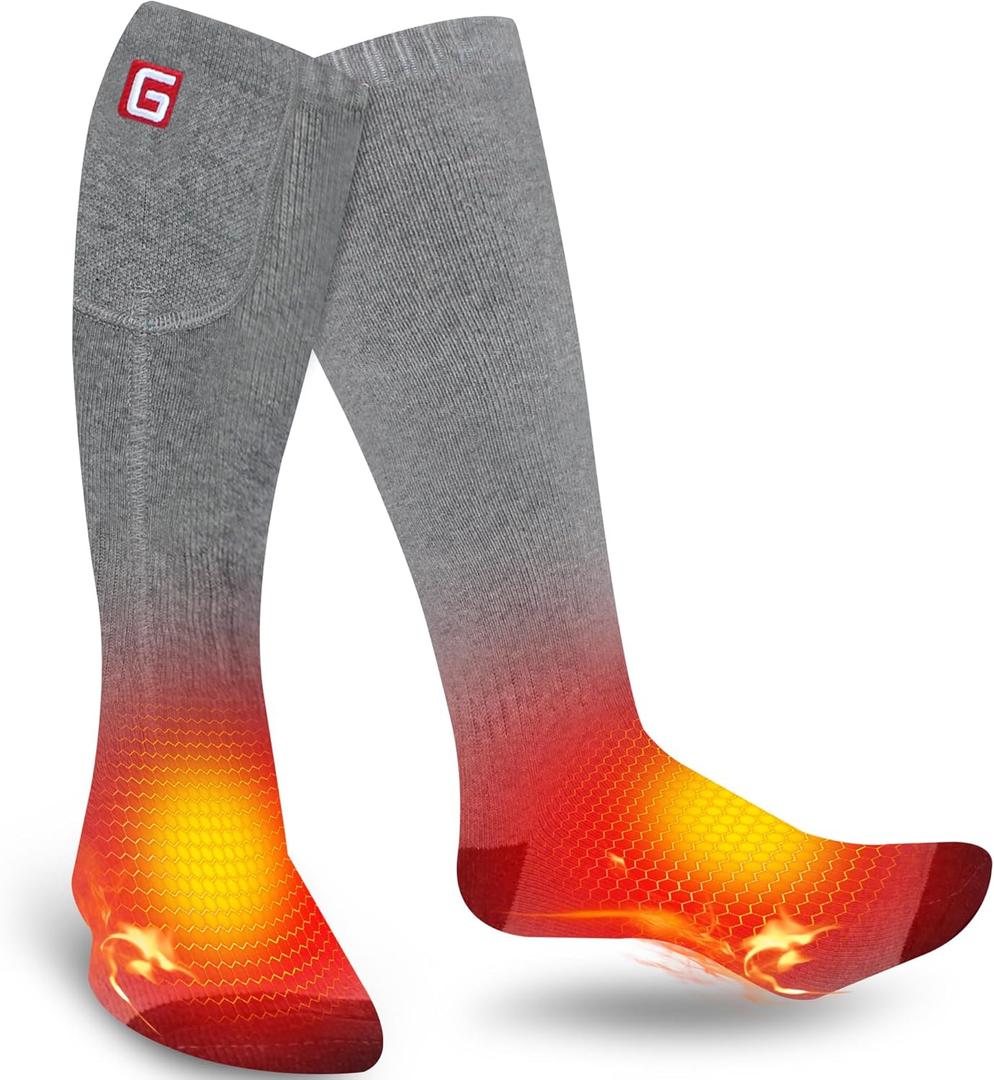 Heated Socks for Men Women Electric Rechargeable Battery Powered Heated Socks,Winter Warm Heated Thermal Insulated Socks for Outdoor Sports Climbing Hiking Hunting Skiing, Large