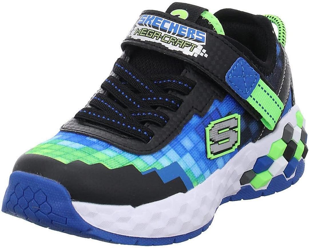 Skechers Unisex-Child Mega-Craft 2.0 (3.5 Big Kid, Black/Blue/Lime)