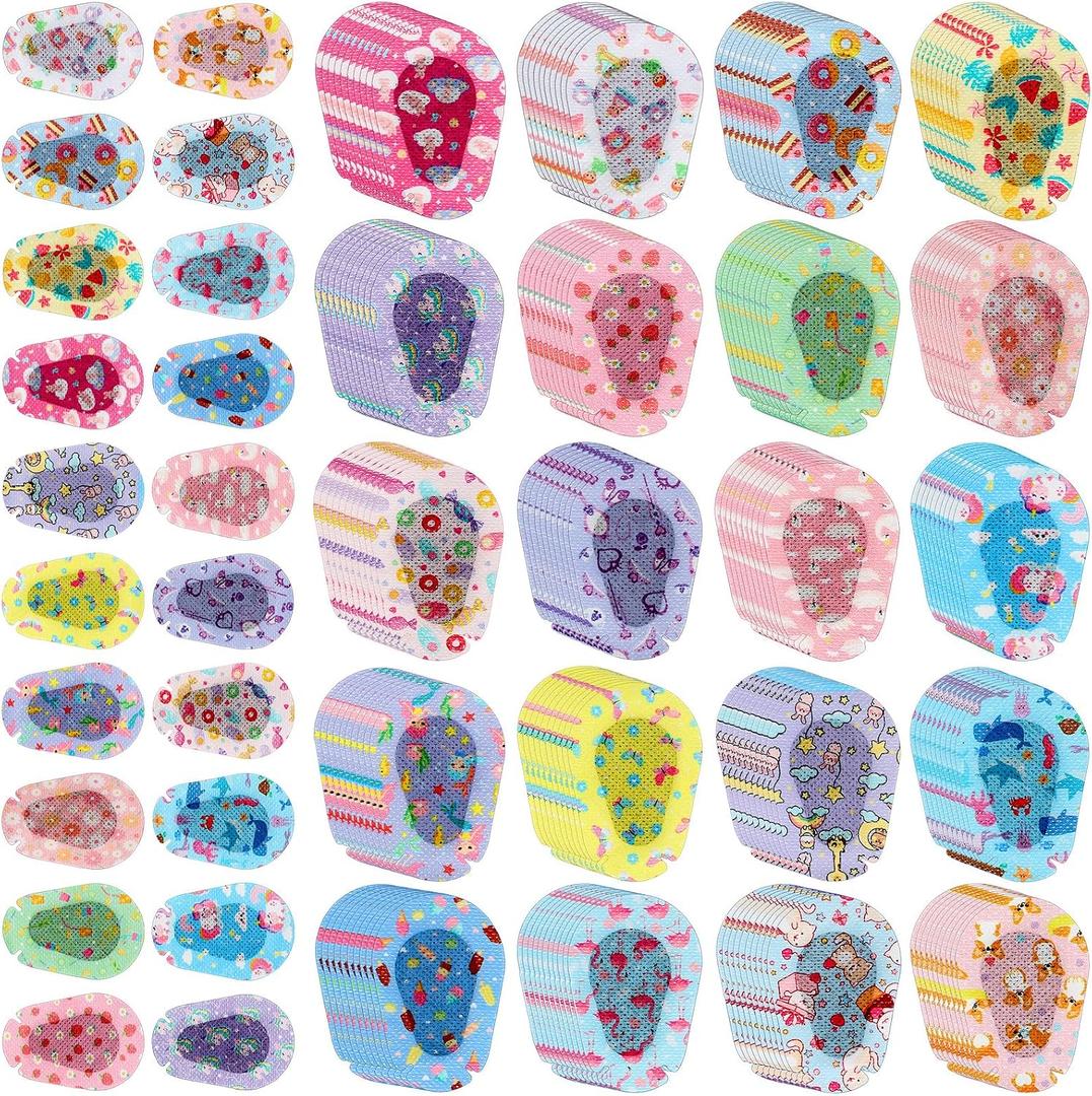 200 Pcs Adhesive Eye Patches for Kids Girls Cute Toddler Eye Patch Bulk Colorful Breathable Lazy Patch Cartoon Adhesive Bandages for Children Baby Light Blocking, 20 Styles, 3 x 2 Inches