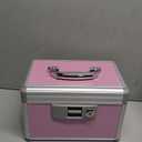 Xydstay Medicine Box, First Aid Safe Medication Storage Box,Layered Aluminum Daily Medicine Cabinet,10.2" x 6.2" x 7.7", Pink