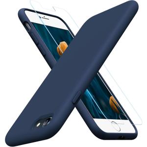 Miracase Ultra Slim Designed for iPhone SE Case 2022(3rd Gen)/iPhone SE 2020 Case(2nd Gen)/iPhone 7 Case/iPhone 8 Case with Screen Protector, Multi-Color Silicone Shockproof Phone Case(Dark Blue)