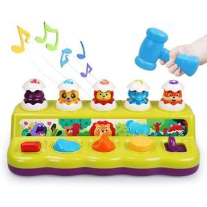 FS Toddler Pop Up Toy with Music and Light, Cause and Effect Toys for 6 9 12 18 Month Old Baby, Early Learning Educational Toys for 1 2 Year Old Boy and Girls Gifts