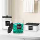 3 Pack Laundry Powder Container & Dryer Sheet Holder, Plastic Laundry Room Organization and Storage Jars with Lids, Labels & Scoops for Powder, Detergent, Scent Booster (Black Lid)