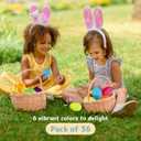 2 x Prextex 3.5” Unfilled Easter Eggs Empty, 36 pcs - Empty Plastic Eggs Fillable with Candy, Presents for Toy Basket - Easter Decorations, Toy Egg Basket - Boys and Girls