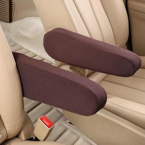2 x 2 Pcs Armrest Covers for Cars, Cloth Fabric Armrest Protectors Replacement Car Front Seat Arm Rest Covers, Universal Car Interior Accessories (Brown)