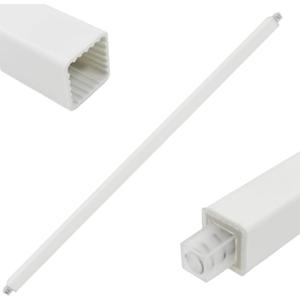 IWIWE 24 Inch Towel Bar Replacement Rod for Ceramic Holder - Spring Loaded Adjustable Square Plastic Towel Rod for Bathroom and Kitchen Porcelain Holders (White Reliable Plastic)