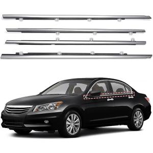 Window Molding Trim for Honda Accord 2008-2012,4-Door Sedan,Chrome Outside Door Weatherstrip Window Seal Belt,Replace#72410-TA0-A01 72450-TA0-A01 72910-TA0-A01 72950-TA0-A01