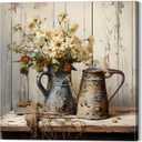 LAIART Farmhouse vintage rustic wall decor, floral wall art modern home artwork, 20"L x 20"W