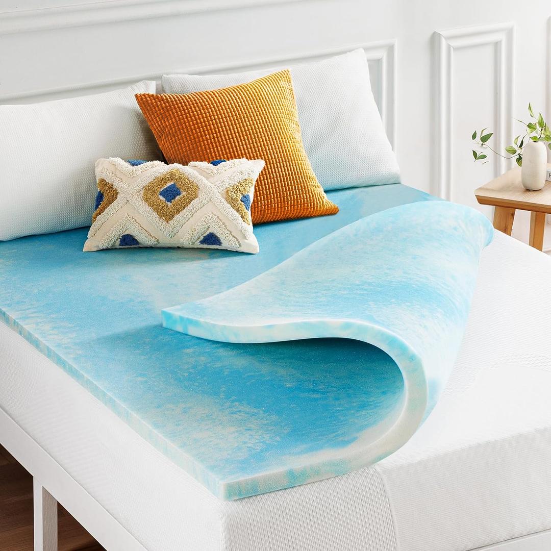Best Price Mattress 1.5 Inch Swirl Gel AeroBreeze Cooling Air Flow Memory Foam Mattress Topper, Dorm Essentials, Full