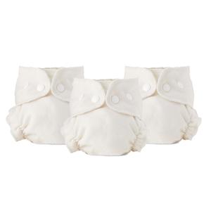 Esembly Cloth Diaper Inner - Organic Cotton Fitted Diaper- Soft, Ultra-Absorbant, Trim-Fitting Layer to Pair with Waterproof Outer for Blowout-Proof Diapering - 3-Pack, Size 2 (18-35lbs)