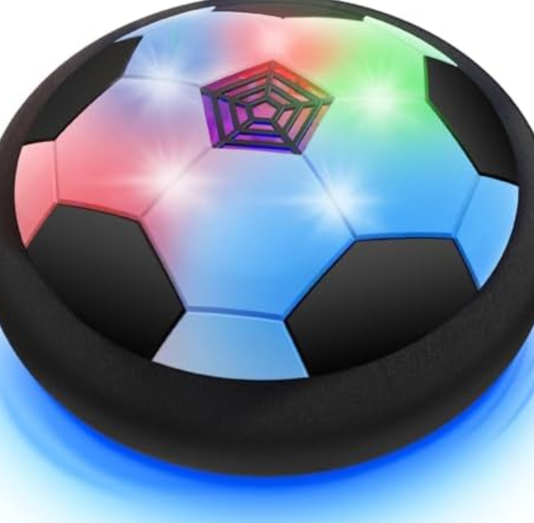 Black Series- LED Hover Soccer Ball - Air Power Training Ball Playing Football Indoor Outdoor Game - Birthday Gifts for Kids, Age 3 4 5 6 7 8-12 Year Old Boys - Soccer
