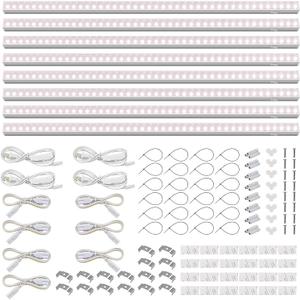Barrina T5 Grow Lights for Indoor Plants, Full Spectrum LED Grow Light, 2FT 80W (8 x 10W), Plant Lamp for Indoor Growing, Seed Starting, Pinkish White, 8-Pack