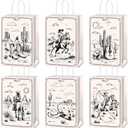 Naozinebi 12Pcs Western Cowgirl Favor Gift Bag Western Treat Bags Rodeo Bachelorette Paper Goodie Bags Wild West Cowgirl Party Supplies for Cowgirls Rodeo Birthday Party Decorations