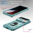 Lunivop Compatible with iPhone Air Case 360° Metal Rotated Ring Holder Magnetic Kickstand【Slide Camera Cover 】 Military - Grade Protection for 17 Air 6.5 '' Phone Case Green