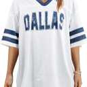 Women Jersey Shirts Football V Neck Shirt Game Day Season Tops Short Sleeve Tee