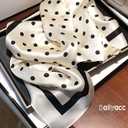 Dailyacc Hair Bandanas Scarf For Women Lightweight Fashion Neck Silk Satin Head Scarves For Sleeping Handbags Scarf (9-white Spot/27.5*27.5in)