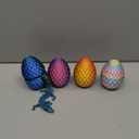 4PCS 3D Printed Dragon Egg Set, Crystal Animals Egg Fidget Toy with Dragon Inside Easter Halloween for Kids (Multicolor+ rainbow)