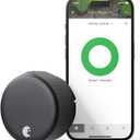 August Home, Matte Black Wi-Fi Connected Smart Keyless Entry Door Lock (4th Generation), Electronic Door Lock Fits Your Existing Deadbolt in Minutes, AUG-SL05-M01-G01