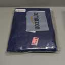 Round Plastic Table Cloth, with Soft Flannel Backing, 100% Waterproof Round Vinyl Tablecloth with Elastic, Indoor/Outdoor Picnic Tablecloths. (Dark Blue, Fits 40" - 44" Round Tables)