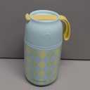 Thermo for Hot Food for Adults Kids | Wide Mouth, 18 oz Insulated Food Jar with Spoon, Leakproof Soup Thermo for School Office Travel, Thermal Steel Lunch Container Easy to Carry (Green) (18 Fluid Ounces, Mint Rrhombus)