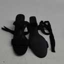 Coutgo Womens Open Toe Ankle Tie Back Low Block Chunky Heels Sandals Party Dress Pumps Shoes (11, Black)