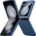 Ruky Slim Case for Samsung Z Flip 5, Hard PC Shockproof Protective Cover, Built-in Back Screen Protector & Support Wireless Charging Phone Case for Samsung Galaxy Z Flip 5, Dark Blue