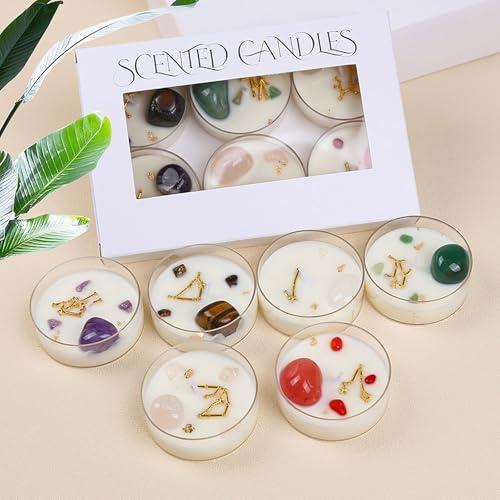 Constellation Decorative Tea Light Candles Set of 6 Scented Votive Candel Gifts for Women Mother Day Birthday Valentine's Christmas