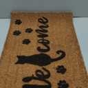 Funny Coir Doormat Welcome Sitting Cute Black Cat Welcome Front Porch Decor mats for The Entrance Personalized House Warming Gift Mat Non Slip Outdoor Doormat Coir Doormats 23.6 x 15.7 inch
