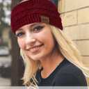 Loritta Womens Ear Warmers Headbands Winter Warm Fuzzy Cable Knit Head Wrap Fleece Lined Gifts (Pure Color- Pure Wine Red(1 Pack))
