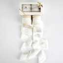 2 x HUIHUANG 1 inch Velvet Ribbon - White Frayed, Crinkled Silk for Gift Wrapping, Floral Bouquets, Ornaments, Crafts, Christmas Tree Decoration, Wreaths, Wedding Decor