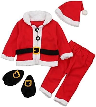 FIOMVA Christmas Baby Girl Boy Santa Costumes Clothes Outfits Dress Jacket Coat Long Pants Hat Socks Cosplay 12-18 Months