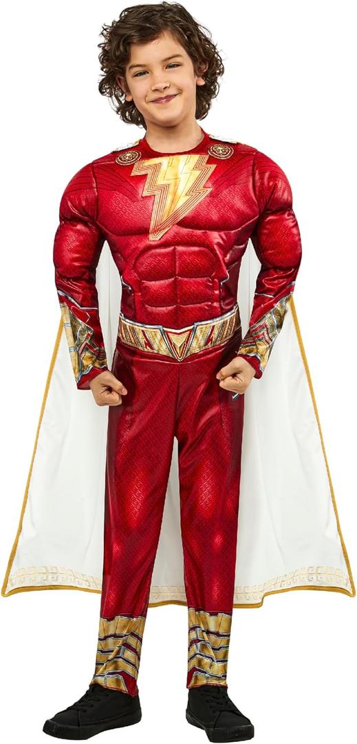Rubie's Child's Shazam! Fury of the Gods Padded Costume Jumpsuit and Cape, As Shown (Large)